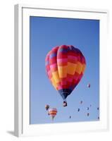 Colorful Hot Air Balloons in Sky, Albuquerque, New Mexico, USA-null-Framed Photographic Print