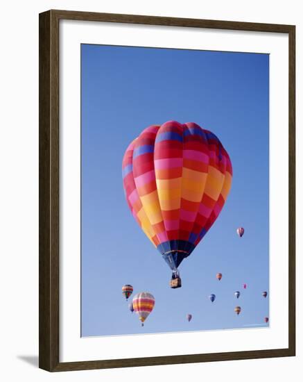 Colorful Hot Air Balloons in Sky, Albuquerque, New Mexico, USA-null-Framed Photographic Print