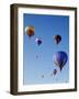 Colorful Hot Air Balloons in Sky, Albuquerque, New Mexico, USA-null-Framed Photographic Print