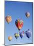 Colorful Hot Air Balloons in Sky, Albuquerque, New Mexico, USA-null-Mounted Photographic Print