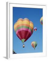 Colorful Hot Air Balloons in Sky, Albuquerque, New Mexico, USA-null-Framed Photographic Print