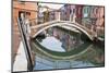 Colorful Houses along the Canals of Burano and reflections.-Terry Eggers-Mounted Photographic Print