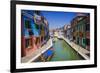 Colorful houses and canal, Burano, Veneto, Italy-Russ Bishop-Framed Photographic Print