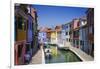 Colorful houses and canal, Burano, Veneto, Italy-Russ Bishop-Framed Photographic Print