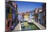 Colorful houses and canal, Burano, Veneto, Italy-Russ Bishop-Mounted Photographic Print
