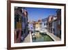 Colorful houses and canal, Burano, Veneto, Italy-Russ Bishop-Framed Photographic Print