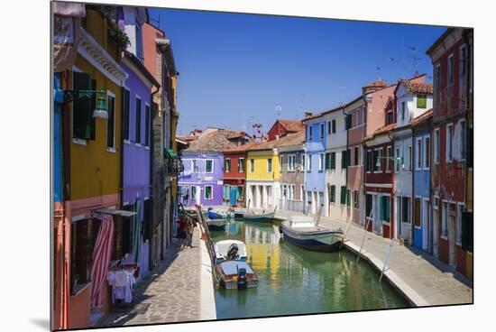 Colorful houses and canal, Burano, Veneto, Italy-Russ Bishop-Mounted Photographic Print