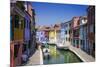 Colorful houses and canal, Burano, Veneto, Italy-Russ Bishop-Mounted Photographic Print