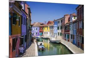 Colorful houses and canal, Burano, Veneto, Italy-Russ Bishop-Mounted Photographic Print