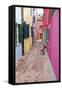 Colorful houses, Burano, Italy.-Terry Eggers-Framed Stretched Canvas