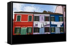 Colorful houses, Burano, Italy.-Terry Eggers-Framed Stretched Canvas