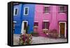 Colorful houses, Burano, Italy.-Terry Eggers-Framed Stretched Canvas