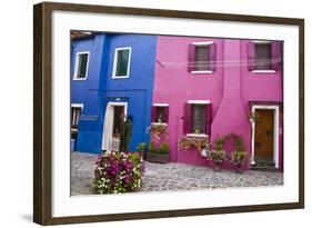 Colorful houses, Burano, Italy.-Terry Eggers-Framed Photographic Print