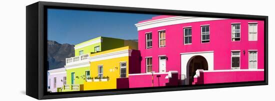 Colorful Houses in a City, Bo-Kaap, Cape Town, Western Cape Province, South Africa-null-Framed Stretched Canvas