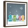 Colorful Houses, Winter Theme-Stokkam-Framed Art Print