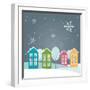 Colorful Houses, Winter Theme-Stokkam-Framed Art Print