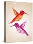 Colorful Humming Birds Illustration-cienpies-Stretched Canvas