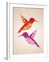 Colorful Humming Birds Illustration-cienpies-Framed Art Print