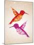 Colorful Humming Birds Illustration-cienpies-Mounted Art Print