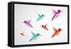 Colorful Humming Birds Illustration-cienpies-Framed Stretched Canvas