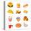 Colorful Icons With Fast Food Meals Isolated-sahuad-Stretched Canvas