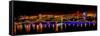 Colorful illumination of Dragon Bridge over Han River, Tet Festival, New Year celebration, Vietnam.-Tom Norring-Framed Stretched Canvas