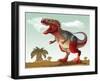 Colorful Illustration of an Angry Tyrannosaurus Rex-null-Framed Art Print