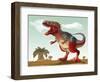 Colorful Illustration of an Angry Tyrannosaurus Rex-null-Framed Art Print