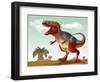 Colorful Illustration of an Angry Tyrannosaurus Rex-null-Framed Art Print