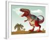 Colorful Illustration of an Angry Tyrannosaurus Rex-null-Framed Art Print