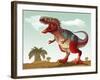 Colorful Illustration of an Angry Tyrannosaurus Rex-null-Framed Art Print