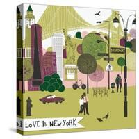 Colorful Illustration of New York Landmarks-Lavandaart-Stretched Canvas