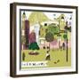 Colorful Illustration of New York Landmarks-Lavandaart-Framed Art Print