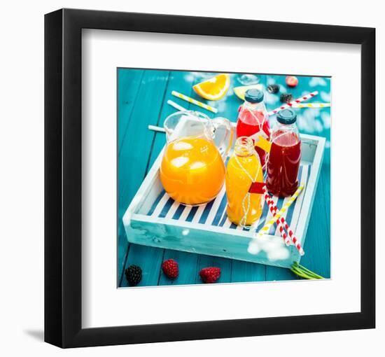 Colorful Juices & Azure Picnic-null-Framed Art Print