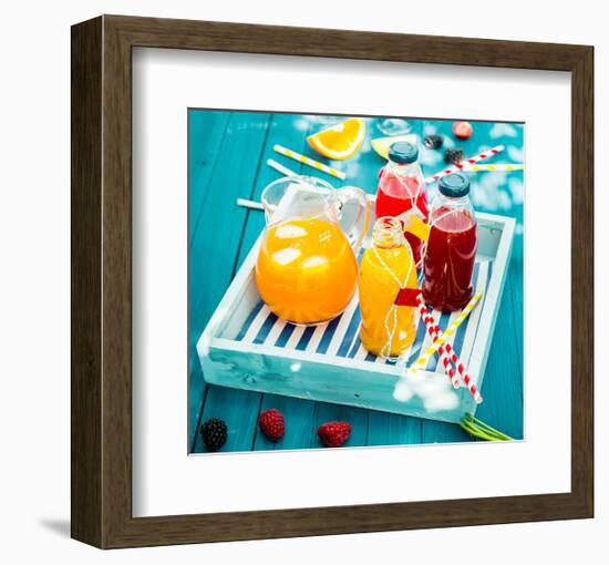 Colorful Juices & Azure Picnic-null-Framed Art Print