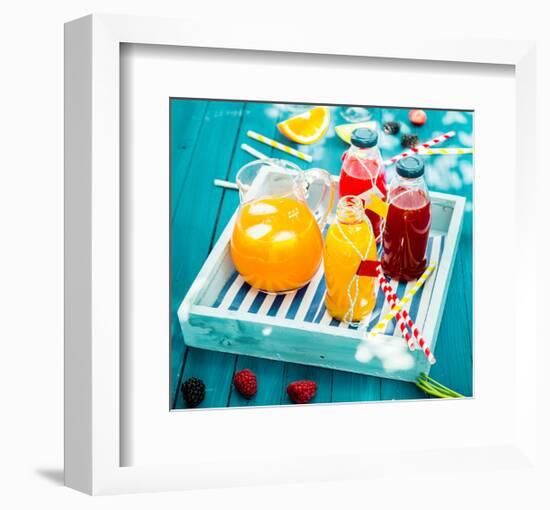 Colorful Juices & Azure Picnic-null-Framed Art Print