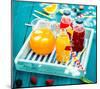 Colorful Juices & Azure Picnic-null-Mounted Art Print