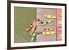 Colorful Kayaks Docked - as Seen from Above-Orhan-Framed Photographic Print