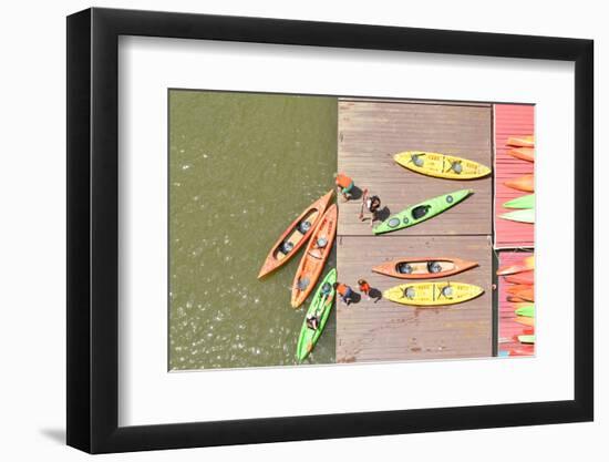 Colorful Kayaks Docked - as Seen from Above-Orhan-Framed Photographic Print