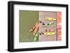 Colorful Kayaks Docked - as Seen from Above-Orhan-Framed Photographic Print