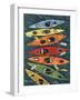 Colorful Kayaks I-Michael Willett-Framed Art Print