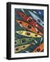 Colorful Kayaks II-Michael Willett-Framed Art Print