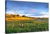 Colorful Landscape of Grass Field and Golden Shade of Sunset at Capalaba Redland-Maythee Voran-Stretched Canvas