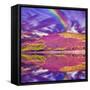 Colorful Landscape Scenery of Rainbow over Hill Slope Covered by Purple Heather Flowers and Dramati--Markus--Framed Stretched Canvas