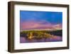 Colorful Landscape with Pines Trees, Calm Lake and Beautiful Blue Sky at Sunset Sunlight. Karelia R-SergeBertasiusPhotography-Framed Photographic Print