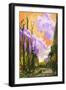 Colorful Landscape with Sunset Sky,Illustration Painting-Tithi Luadthong-Framed Art Print