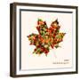 Colorful Leaf with Triangles-cienpies-Framed Art Print