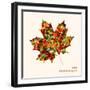 Colorful Leaf with Triangles-cienpies-Framed Art Print