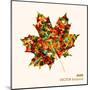 Colorful Leaf with Triangles-cienpies-Mounted Art Print