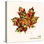 Colorful Leaf with Triangles-cienpies-Stretched Canvas
